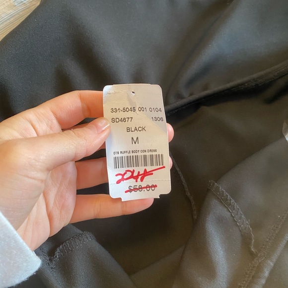 Strapless off the shoulder black knee length dress - Picture 2 of 2